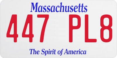 MA license plate 447PL8