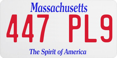 MA license plate 447PL9