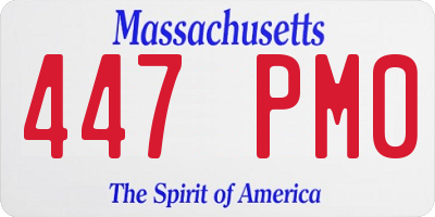 MA license plate 447PM0