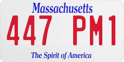 MA license plate 447PM1