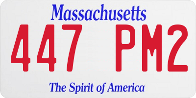 MA license plate 447PM2