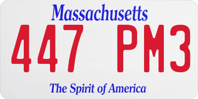 MA license plate 447PM3