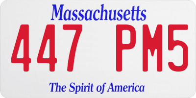 MA license plate 447PM5