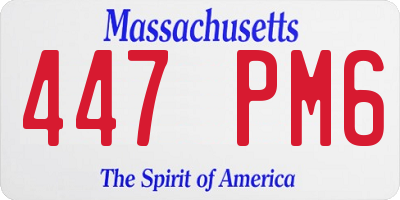 MA license plate 447PM6