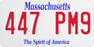 MA license plate 447PM9