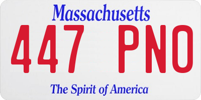 MA license plate 447PN0