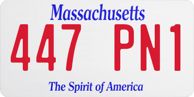 MA license plate 447PN1