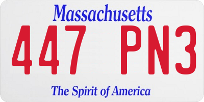 MA license plate 447PN3