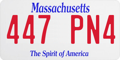 MA license plate 447PN4