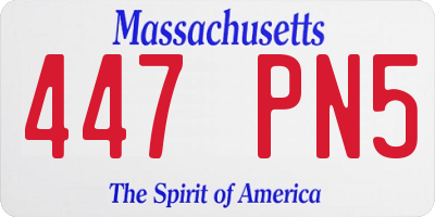 MA license plate 447PN5