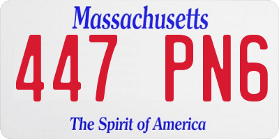 MA license plate 447PN6