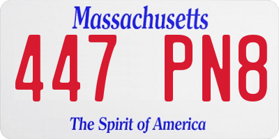 MA license plate 447PN8
