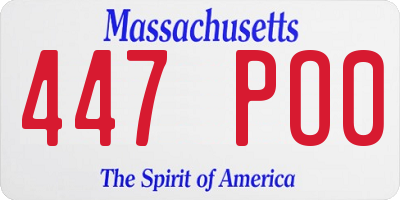 MA license plate 447PO0
