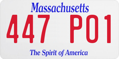MA license plate 447PO1