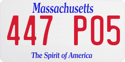 MA license plate 447PO5