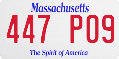 MA license plate 447PO9