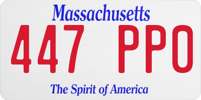 MA license plate 447PP0