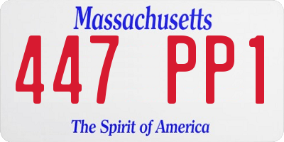 MA license plate 447PP1