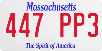 MA license plate 447PP3