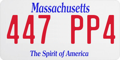 MA license plate 447PP4