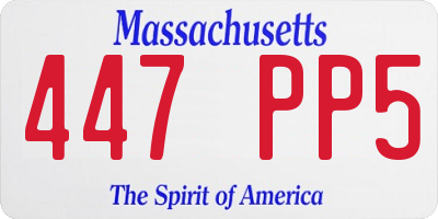 MA license plate 447PP5