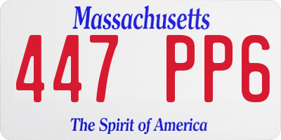 MA license plate 447PP6