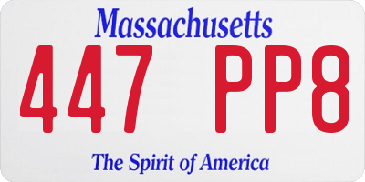 MA license plate 447PP8