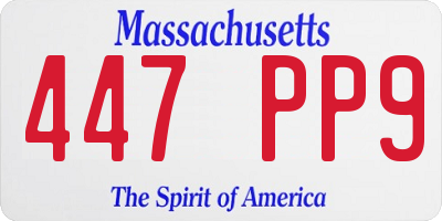 MA license plate 447PP9