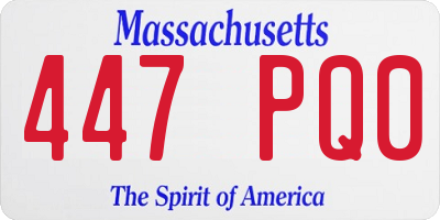 MA license plate 447PQ0