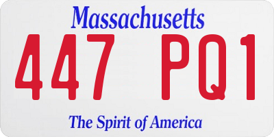 MA license plate 447PQ1
