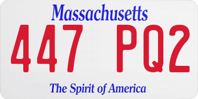 MA license plate 447PQ2