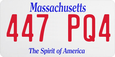 MA license plate 447PQ4