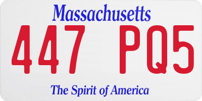 MA license plate 447PQ5