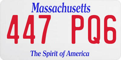 MA license plate 447PQ6