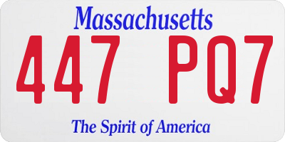 MA license plate 447PQ7