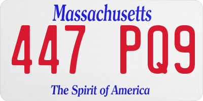 MA license plate 447PQ9