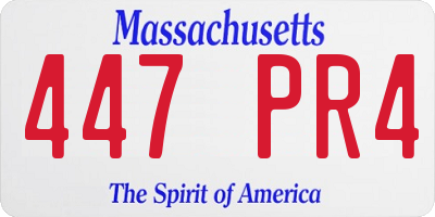 MA license plate 447PR4