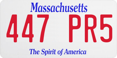 MA license plate 447PR5