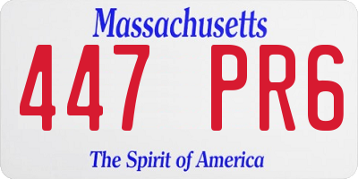 MA license plate 447PR6