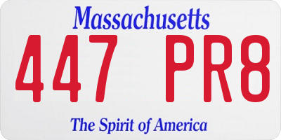MA license plate 447PR8