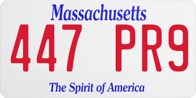 MA license plate 447PR9
