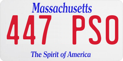 MA license plate 447PS0