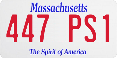MA license plate 447PS1