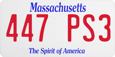 MA license plate 447PS3