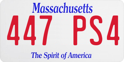 MA license plate 447PS4