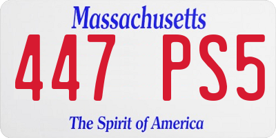 MA license plate 447PS5