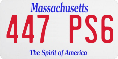 MA license plate 447PS6