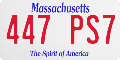 MA license plate 447PS7