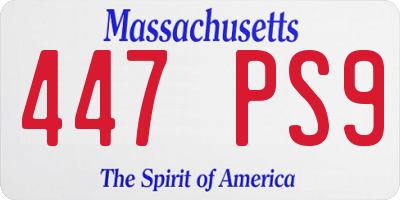 MA license plate 447PS9
