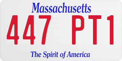 MA license plate 447PT1